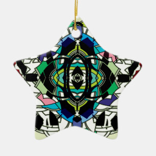 Chequered Design Ceramic Tree Decoration