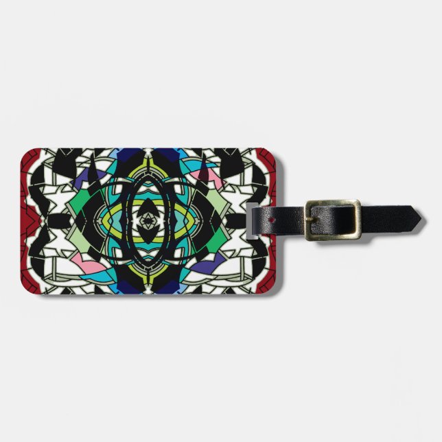 Chequered Design Luggage Tag (Front Horizontal)