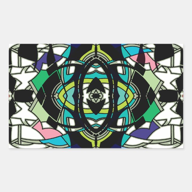 Chequered Design Rectangular Sticker (Front)