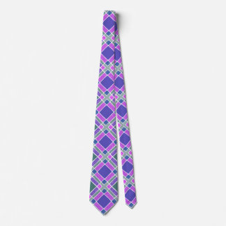 Chequered Diamond Plaid - Purple and Pink Tie
