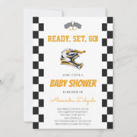 Chequered Dirt Bike Motocross Baby Shower