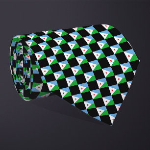 Chequered Djibouti Flag Pattern Tie