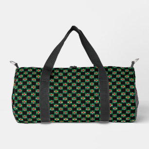Chequered Dominica Flag Pattern  Duffle Bag