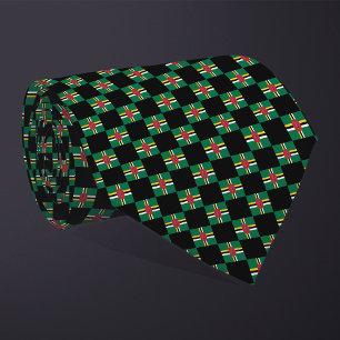 Chequered Dominica Flag Pattern Tie