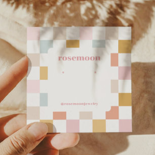 Chequered Earring Display Card
