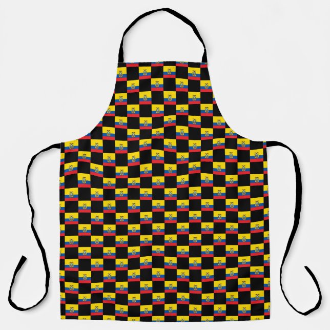 Chequered Ecuador Flag Pattern  Apron (Front)