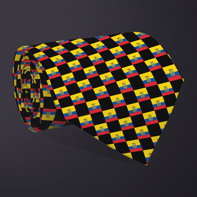 Chequered Ecuador Flag Pattern  Tie (Creator Uploaded)