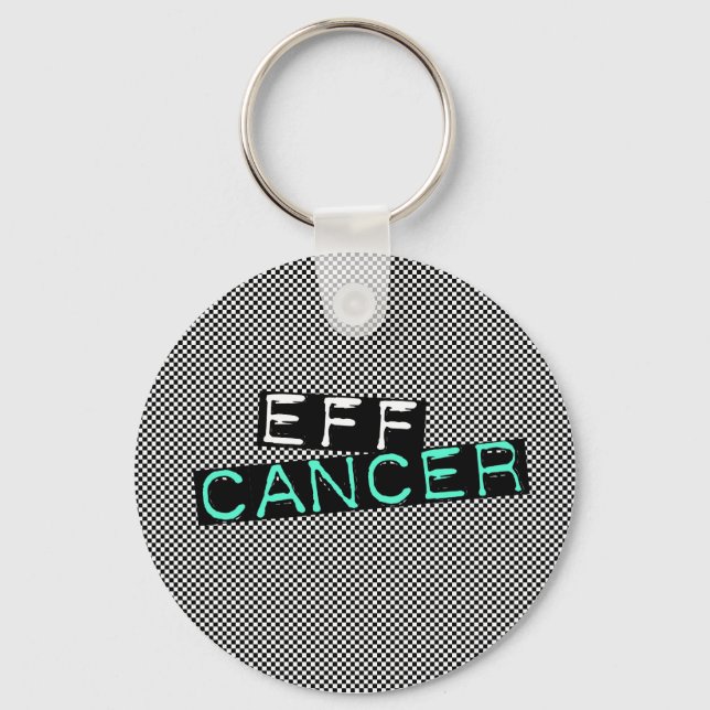 chequered eff cancer key ring (Front)