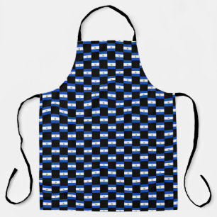 Chequered El Salvador Flag Pattern  Apron