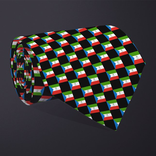 Chequered Equatorial Guinea Flag Pattern  Tie (Creator Uploaded)