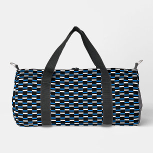 Chequered Estonia Flag Pattern  Duffle Bag