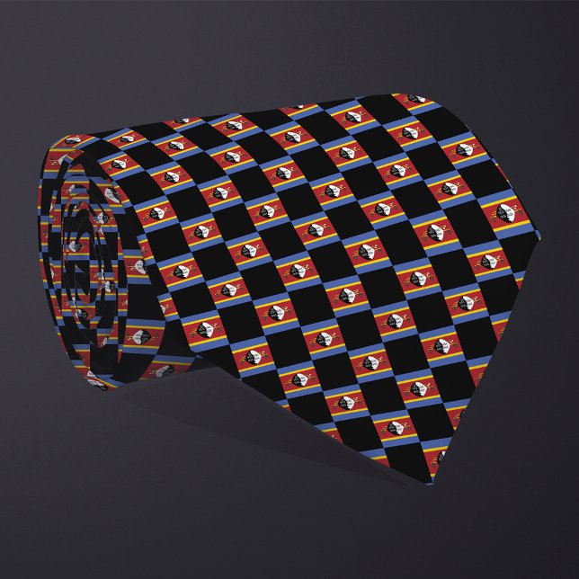 Chequered Eswatini Flag Pattern  Tie (Creator Uploaded)