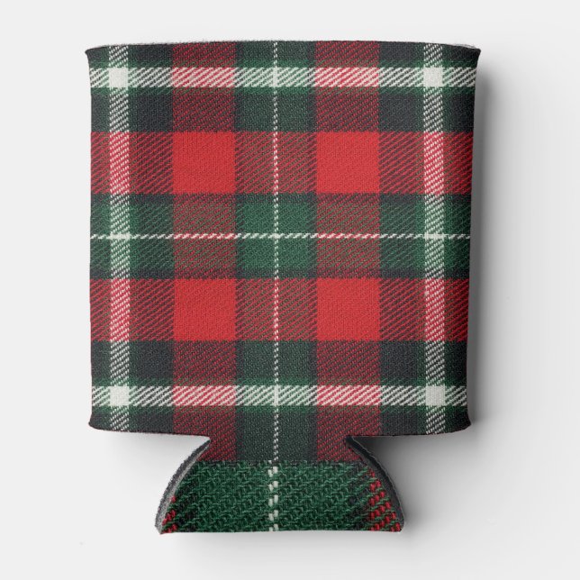 Chequered fabric texture: blank, versatile can cooler (Front)