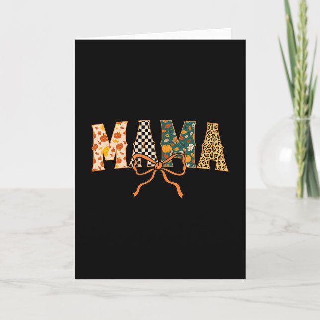 Chequered Fall Mama  Card (Front)