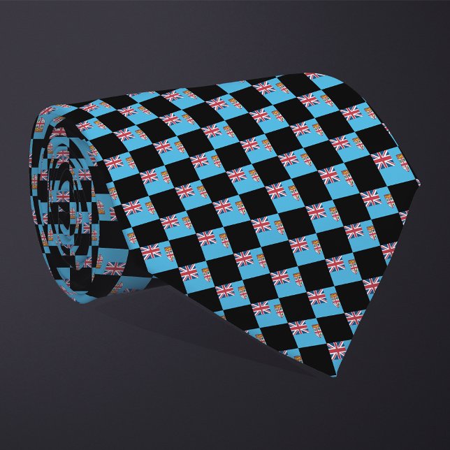 Chequered Fiji Flag Pattern  Tie (Creator Uploaded)
