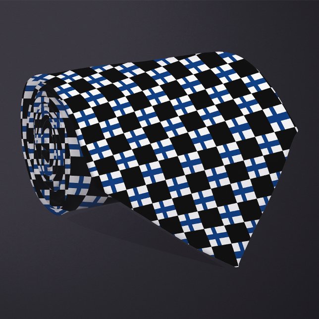 Chequered Finland Flag Pattern  Tie (Creator Uploaded)