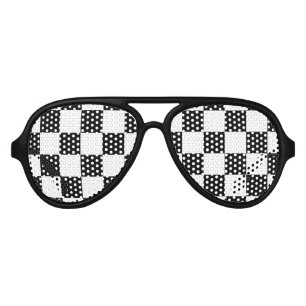 Chequered flag auto racing party shades sunglasses