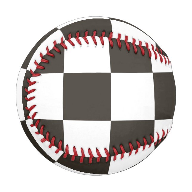 Chequered Flag (Black and White) (Chequered Patter Baseball (Front Left)