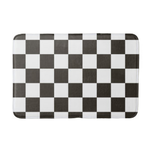 Chequered Flag (Black and White) (Chequered Patter Bath Mat