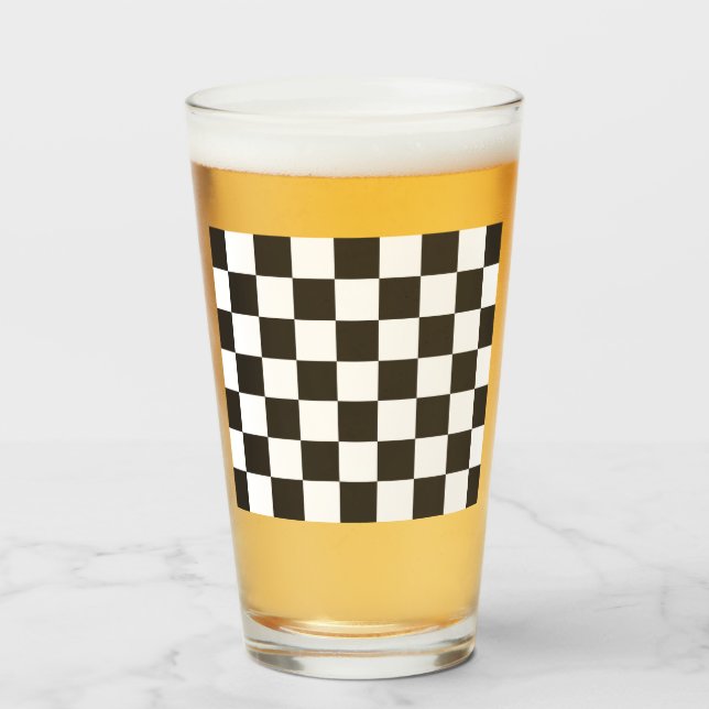 Chequered Flag (Black and White) (Chequered Patter Glass (Front Filled)