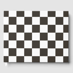 Chequered Flag (Black and White) (Chequered Patter Guest Book