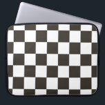 Chequered Flag (Black and White) (Chequered Patter Laptop Sleeve<br><div class="desc">This design features a black-and-white chequered flag that is typically used in motor racing to indicate the finish. The flag is often associated with the winner of a race, since they are the first to drive past the chequered flag. The pattern can also be seen as influenced by a chequerboard,...</div>