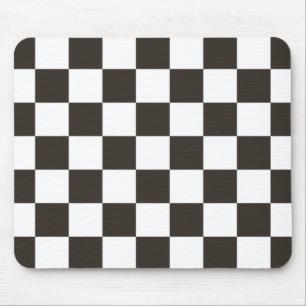 Chequered Flag (Black and White) (Chequered Patter Mouse Pad