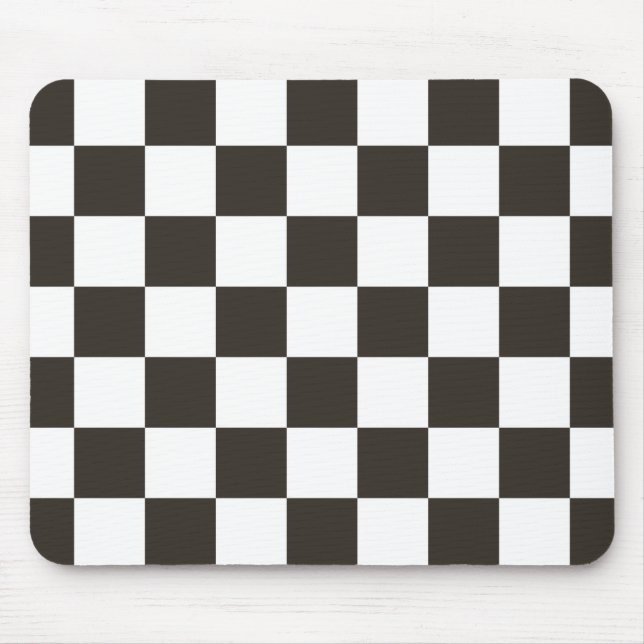 Chequered Flag (Black and White) (Chequered Patter Mouse Pad (Front)