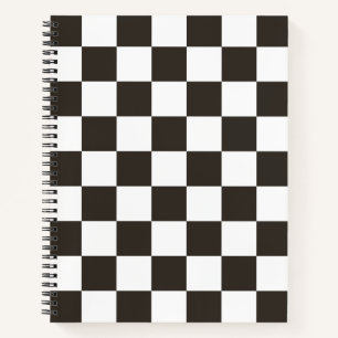 Chequered Flag (Black and White) (Chequered Patter Notebook