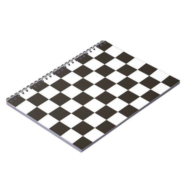 Chequered Flag (Black and White) (Chequered Patter Notebook (Left Side)