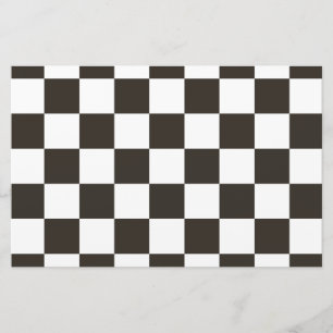 Chequered Flag (Black and White) (Chequered Patter Stationery