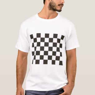 Chequered Flag (Black and White) (Chequered Patter T-Shirt