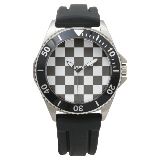 Chequered Flag (Black and White) (Chequered Patter Watch (Front)