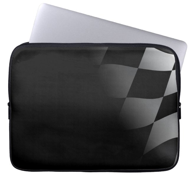 Chequered Flag Black Neoprene Laptop Sleeve (Front)