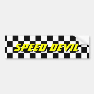 Chequered flag bumper sticker for auto racing fan