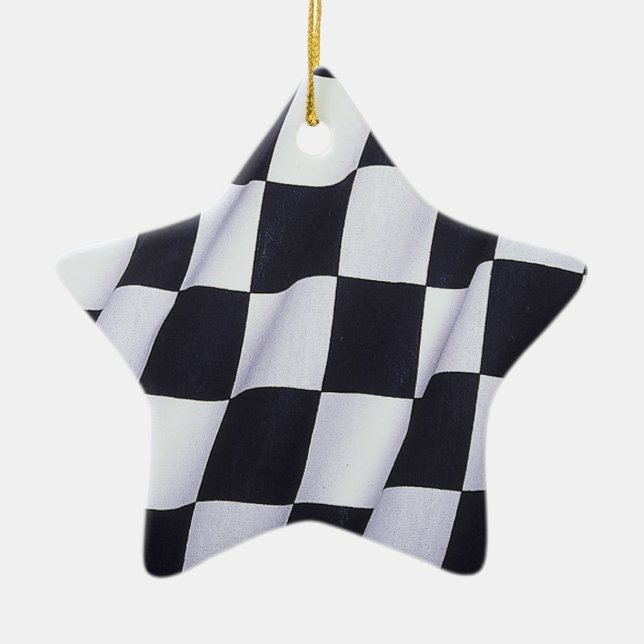 Chequered flag ceramic ornament (Front)