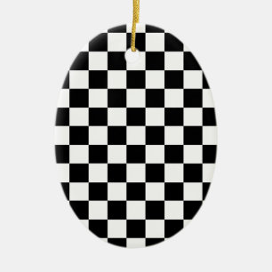 Chequered Flag Ceramic Ornament
