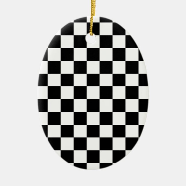 Chequered Flag Ceramic Ornament (Front)