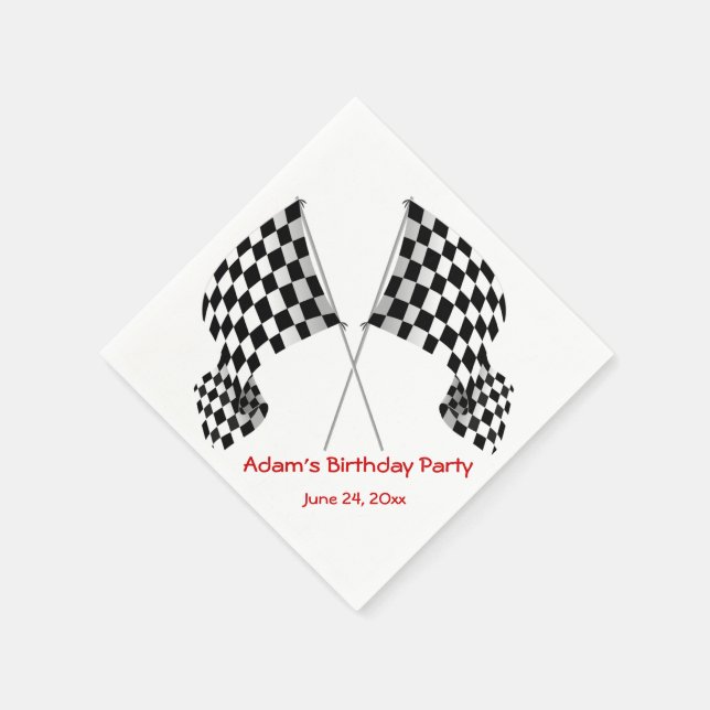 Chequered Flag Design Paper Napkins (Corner)