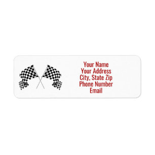 Chequered Flag Design Return Address Label