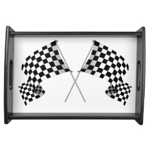 Chequered Flag Design Serving Tray