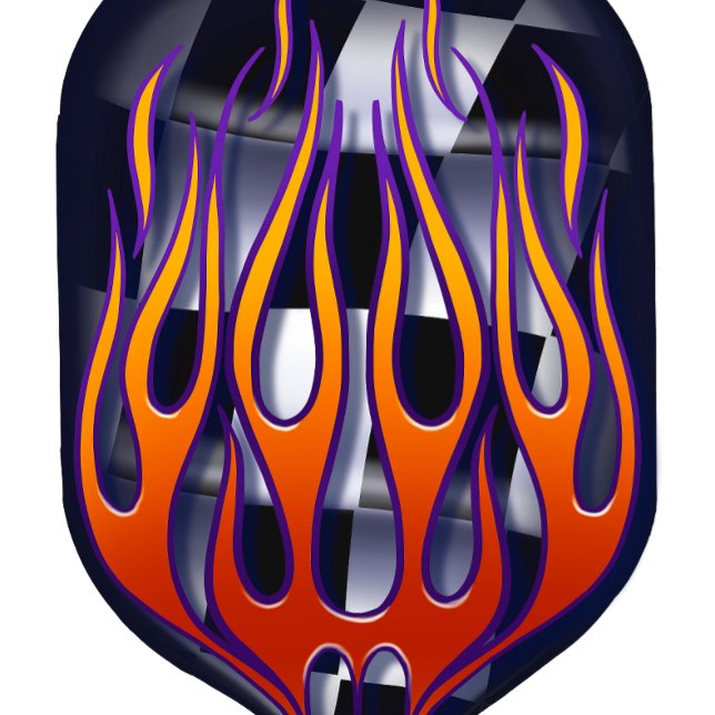 Chequered flag flames pickleball paddle (Creator Uploaded)