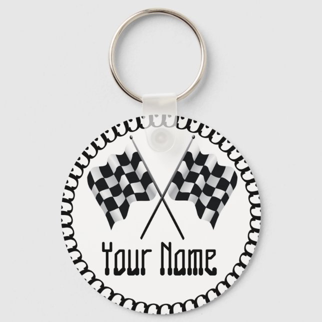 Chequered Flag Key Ring (Front)