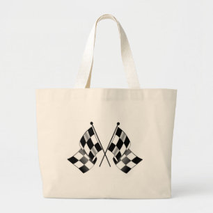 chequered flag large tote bag