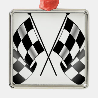 chequered flag metal ornament
