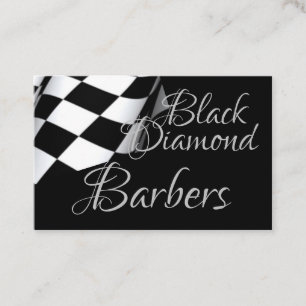 Chequered Flag on Black Barber Business Card