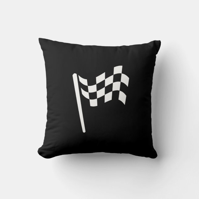 Chequered Flag Pictogram Throw Pillow (Front)