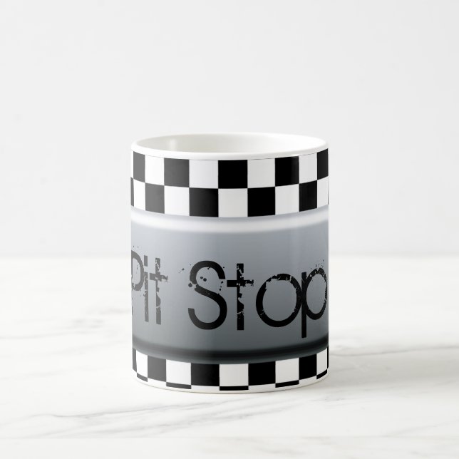 Chequered Flag Pit Stop Coffee Mug (Center)