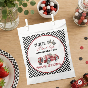 Chequered Flag Race Car First Lap Baby Boy Favour Bag