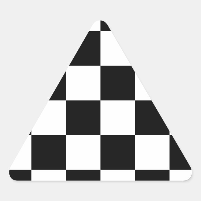 Chequered Flag Racing Chess Checkers Chessboard Triangle Sticker (Front)